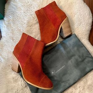 Anthropologie Gold Studded Suede Chelsea Boot